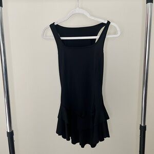 SHEIN Black Ruffle Hem Dress